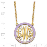 Sterling Silver/Gold-plated Small Epoxied Family Monogram Necklace-WBC-XNA571GP
