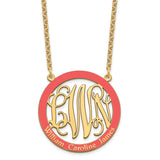Sterling Silver/Gold-plated Large Epoxied Family Monogram Necklace-WBC-XNA572GP