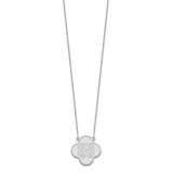 14KW Clover Monogram Necklace-WBC-XNA601W