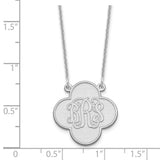 14KW Clover Monogram Necklace-WBC-XNA601W