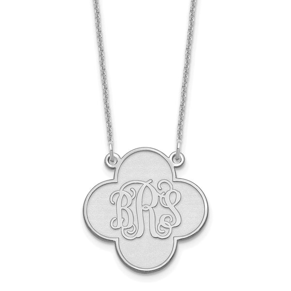 14KW Clover Monogram Necklace-WBC-XNA601W