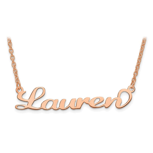 14K Rose Gold Polished Matura Font Name Plate-WBC-XNA634R