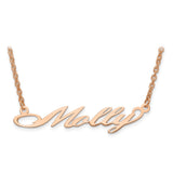 14K Rose Gold Polished Surrey Font Name Plate-WBC-XNA636R