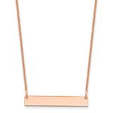 14K Rose Gold Small Polished Blank Bar Necklace-WBC-XNA637R