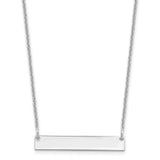 10K White Gold Small Polished Blank Bar Necklace-WBC-10XNA637W