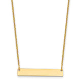 14K Small Polished Blank Bar Necklace-WBC-XNA637Y