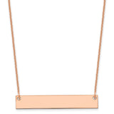 14K Rose Gold Medium Polished Blank Bar Necklace-WBC-XNA638R