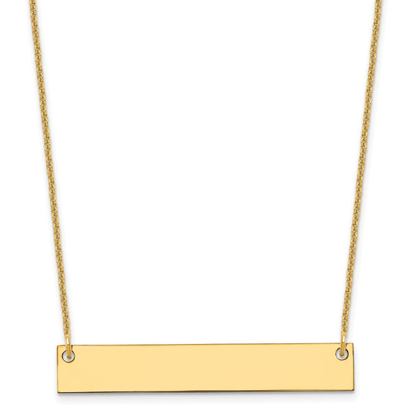 14KMedium Polished Blank Bar Necklace-WBC-XNA638Y