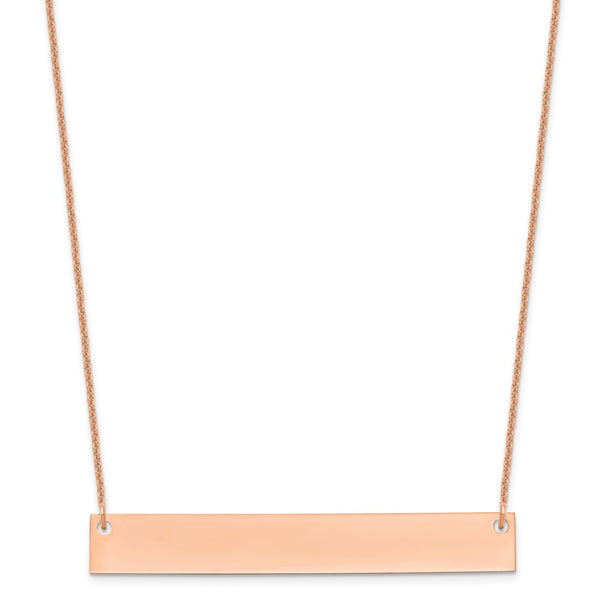 14K Rose Gold Large Polished Blank Bar Necklace-WBC-XNA639R