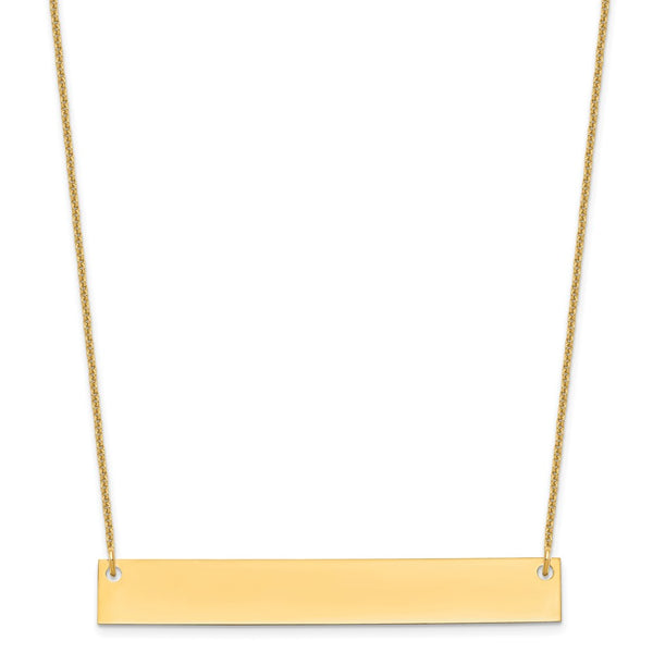 14K Large Polished Blank Bar Necklace-WBC-XNA639Y