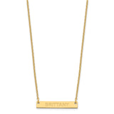 SS/Gold-plated Small Polished Capitalized Arial Rounded Bar Necklace-WBC-XNA643GP