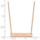 14K Rose Gold Small Polished Capitalized Arial Rounded Bar Necklace-WBC-XNA643R