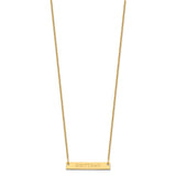14K Small Polished Capitalized Arial Rounded Bar Necklace-WBC-XNA643Y