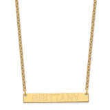 SS/Gold-plated Medium Polished Capitalized Arial Rounded Bar Necklace-WBC-XNA644GP