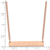 SS/Rose-plated Medium Polished Capitalized Arial Rounded Bar Necklace-WBC-XNA644RP