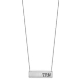 14KW Brushed Antiqued Initial Monogram Bar Necklace-WBC-XNA646W