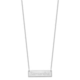 14K White Gold Small Polished Name Bar Necklace-WBC-XNA647W
