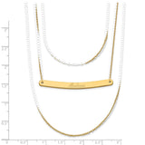 14K Brushed 3 Chain with 1 Bar Necklace-WBC-XNA651Y