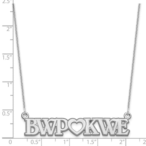 14KW Couple's Monogram and Heart Necklace-WBC-XNA658W