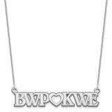 14KW Couple's Monogram and Heart Necklace-WBC-XNA658W