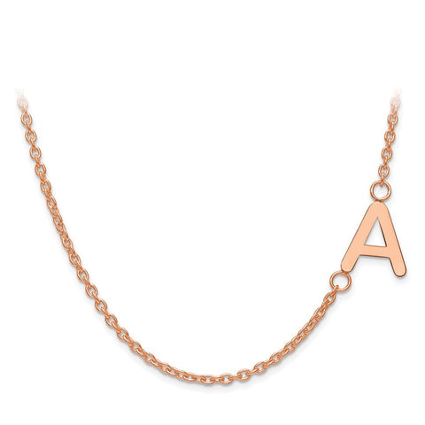 14K Rose Gold Small Offset Initial Necklace-WBC-XNA660R