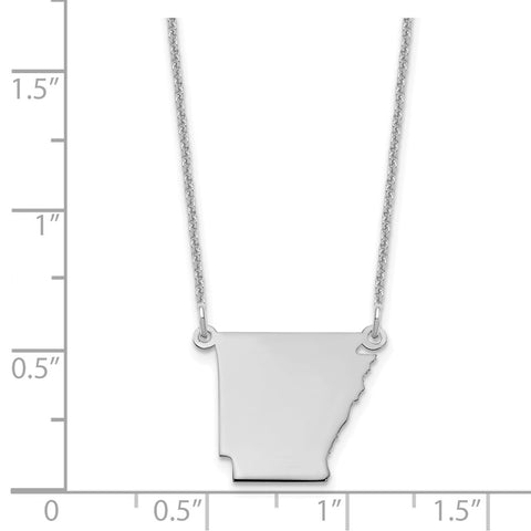 14KW Arkansas State Necklace-WBC-XNA706W-AR