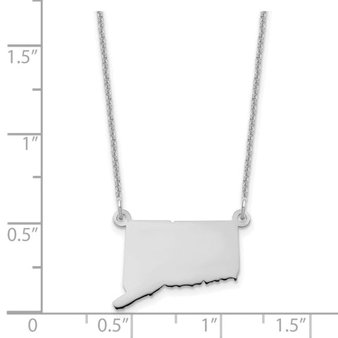 14KW Connecticut State Necklace-WBC-XNA706W-CT