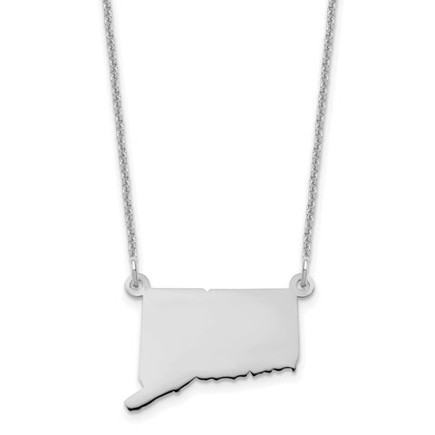 14KW Connecticut State Necklace-WBC-XNA706W-CT