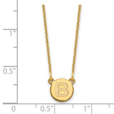 14k Tiny Circle Block Letter B Initial Necklace-WBC-XNA722Y/B