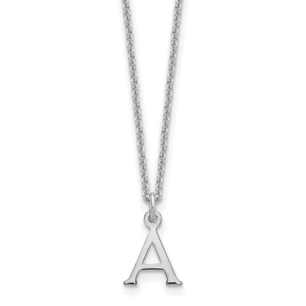 14KW Cutout Letter A Initial Necklace-WBC-XNA727W/A