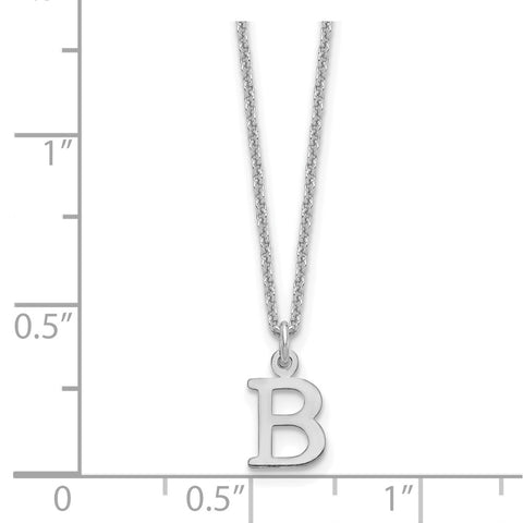 14KW Cutout Letter B Initial Necklace-WBC-XNA727W/B