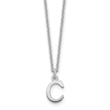 14KW Cutout Letter C Initial Necklace-WBC-XNA727W/C