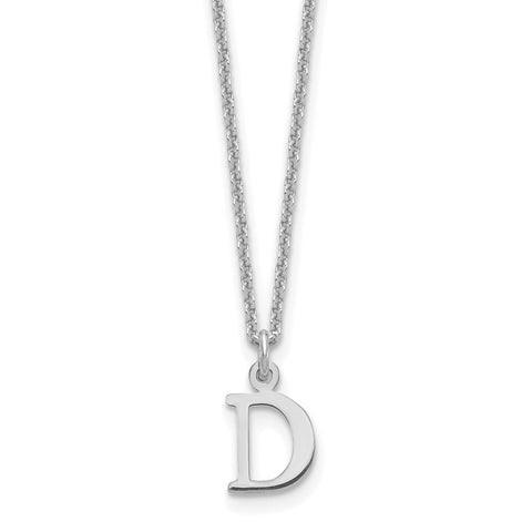 14KW Cutout Letter D Initial Necklace-WBC-XNA727W/D