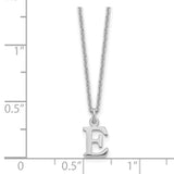 14KW Cutout Letter E Initial Necklace-WBC-XNA727W/E