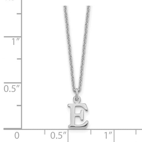 14KW Cutout Letter E Initial Necklace-WBC-XNA727W/E