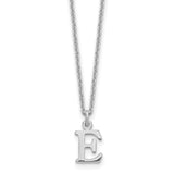 14KW Cutout Letter E Initial Necklace-WBC-XNA727W/E