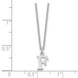 14KW Cutout Letter F Initial Necklace-WBC-XNA727W/F