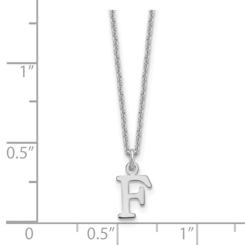 14KW Cutout Letter F Initial Necklace-WBC-XNA727W/F