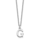 14KW Cutout Letter G Initial Necklace-WBC-XNA727W/G