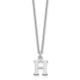 14KW Cutout Letter H Initial Necklace-WBC-XNA727W/H