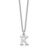 14KW Cutout Letter K Initial Necklace-WBC-XNA727W/K