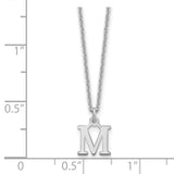 14KW Cutout Letter M Initial Necklace-WBC-XNA727W/M