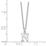 14KW Cutout Letter N Initial Necklace-WBC-XNA727W/N