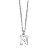 14KW Cutout Letter N Initial Necklace-WBC-XNA727W/N