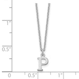 14KW Cutout Letter P Initial Necklace-WBC-XNA727W/P