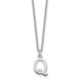 14KW Cutout Letter Q Initial Necklace-WBC-XNA727W/Q