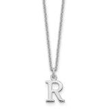 14KW Cutout Letter R Initial Necklace-WBC-XNA727W/R