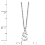 14KW Cutout Letter S Initial Necklace-WBC-XNA727W/S