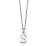 14KW Cutout Letter S Initial Necklace-WBC-XNA727W/S