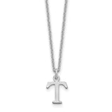 14KW Cutout Letter T Initial Necklace-WBC-XNA727W/T